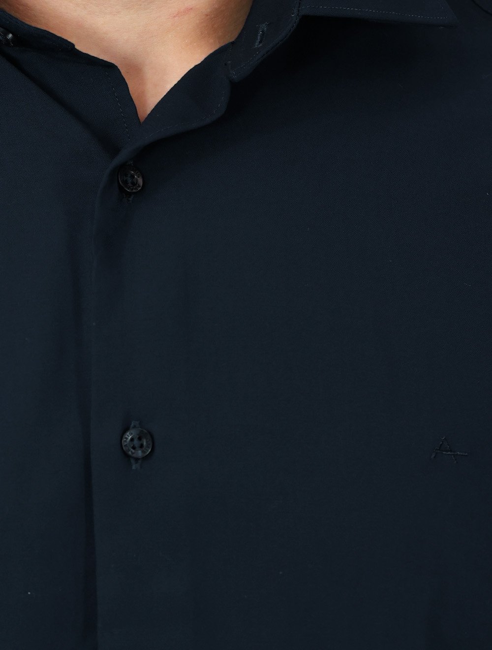 Camisa Aramis Masculina Slim Stretch Poliviscose de Bambu Azul Marinho