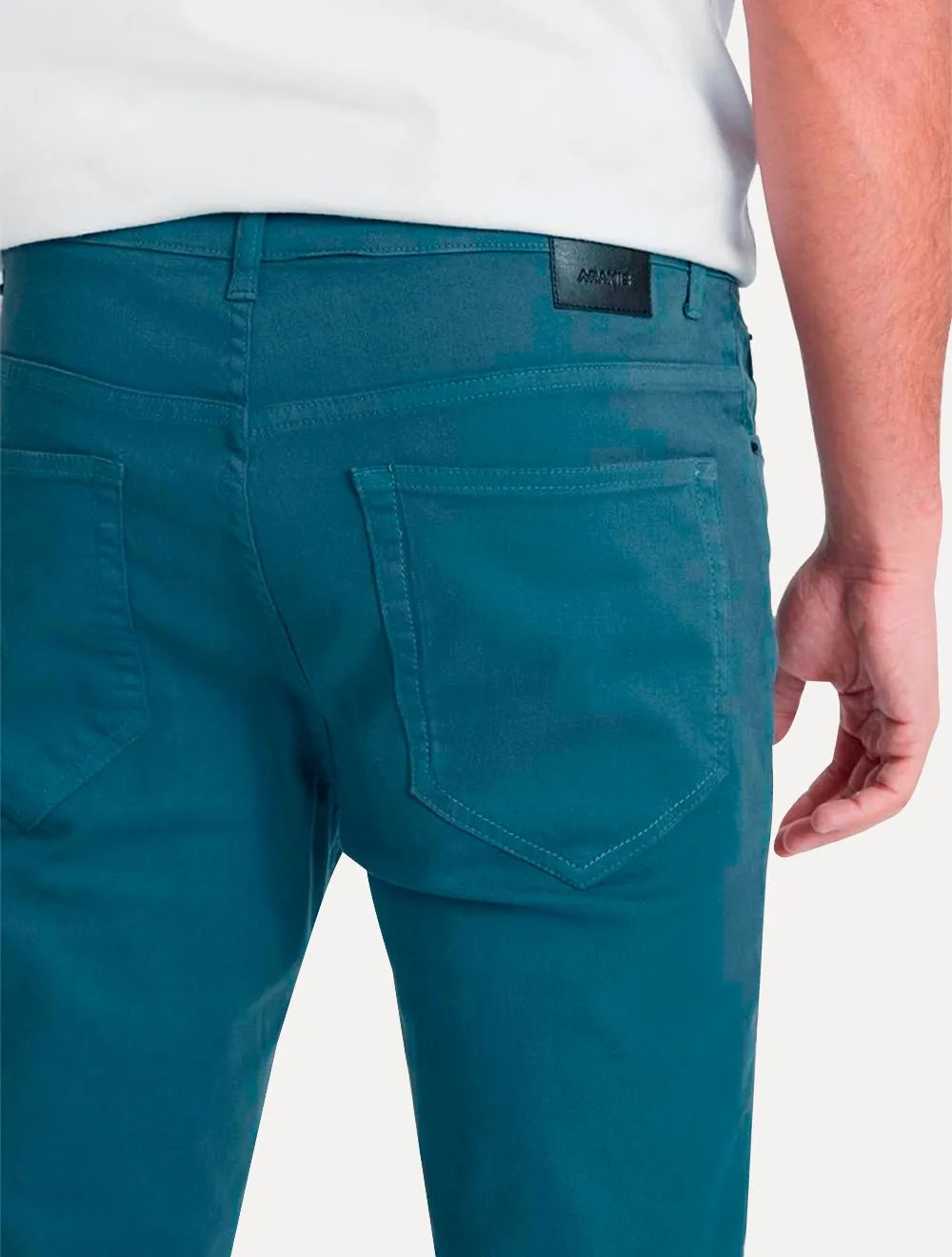 Calça Aramis Masculina Sarja Slim Color Tinturada Azul Índigo