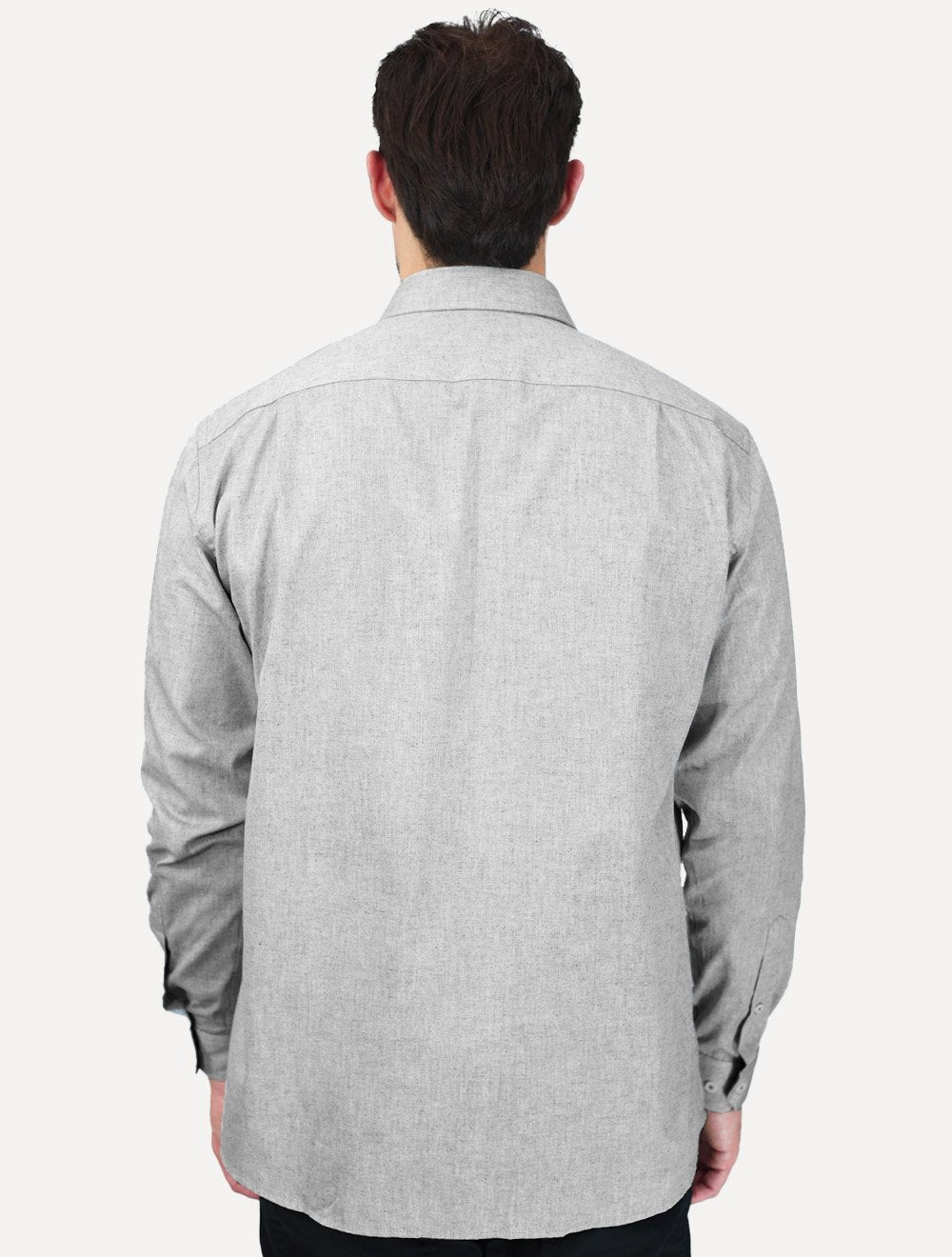 Camisa Dudalina Masculina Comfort Superfine Cotton Melange Cinza Medio