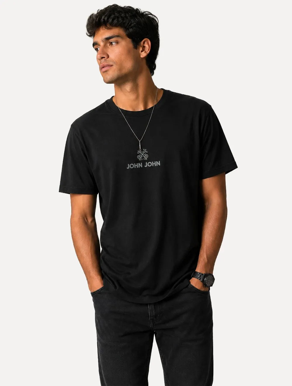 Camiseta John John Masculina Regular Fit Loft Preta