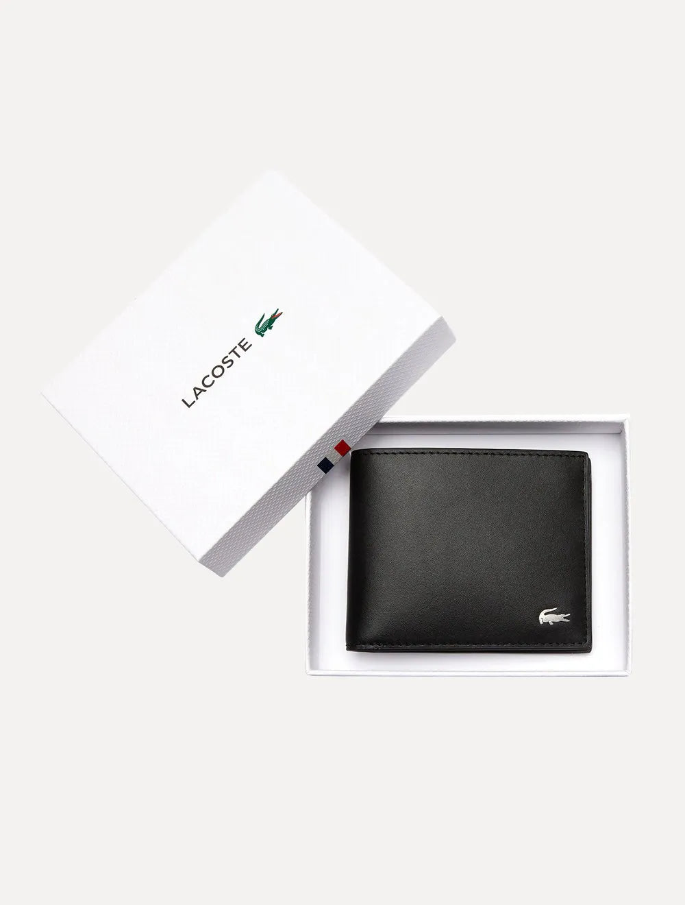 Carteira Lacoste Masculina Couro Classic Billfold Noir Preta