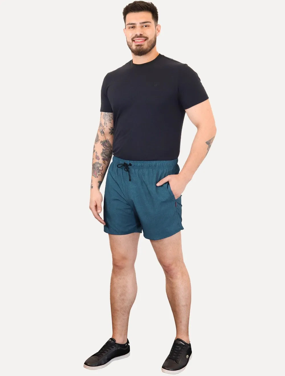 Short Reserva Masculino Beachwear Basico Textura Azul Carbono