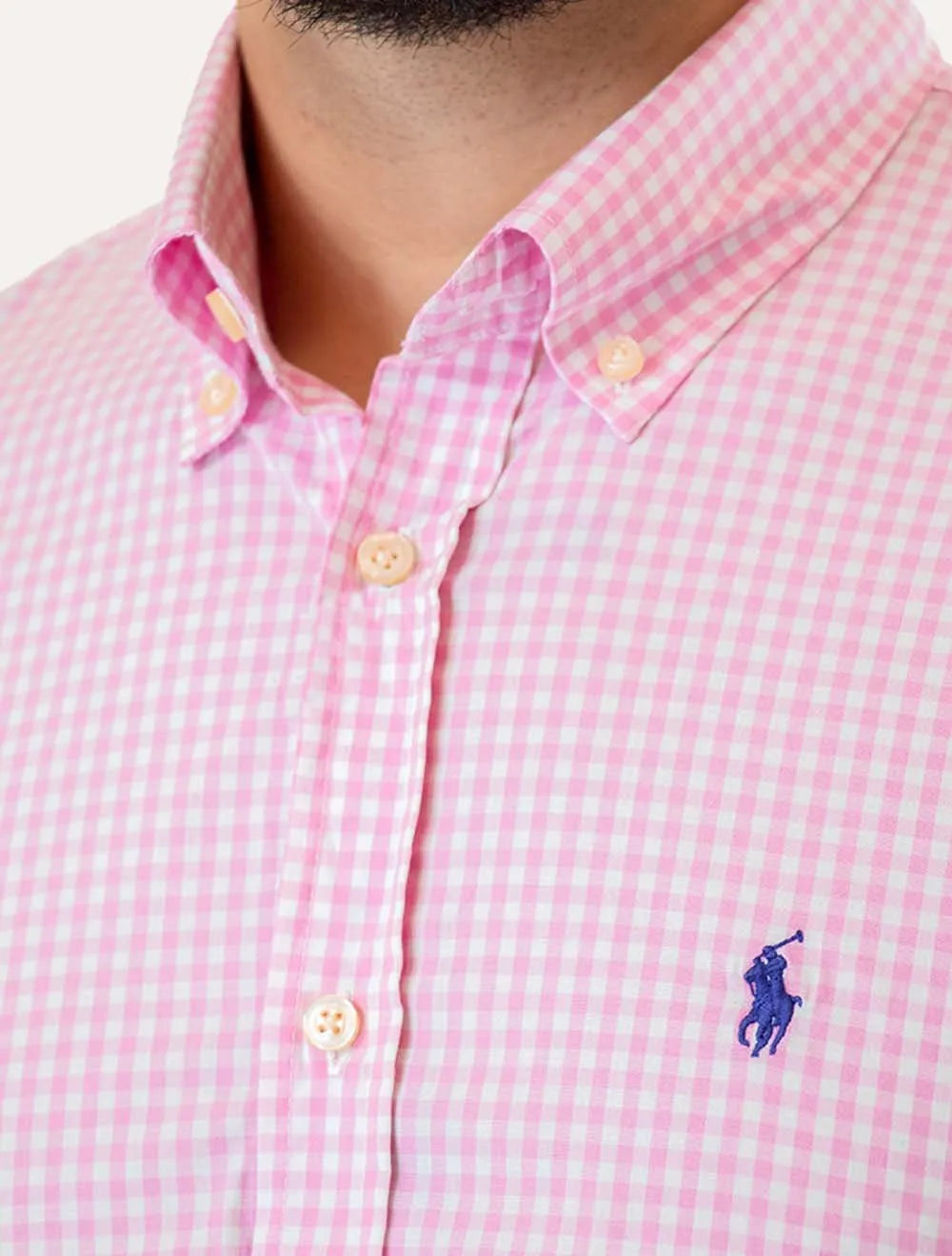 Camisa Ralph Lauren Masculina Slim Fit Stretch Poplin Rosa