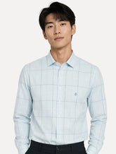 Camisa Dudalina Masculina Slim Superfine Cotton Maxxad Azul Claro