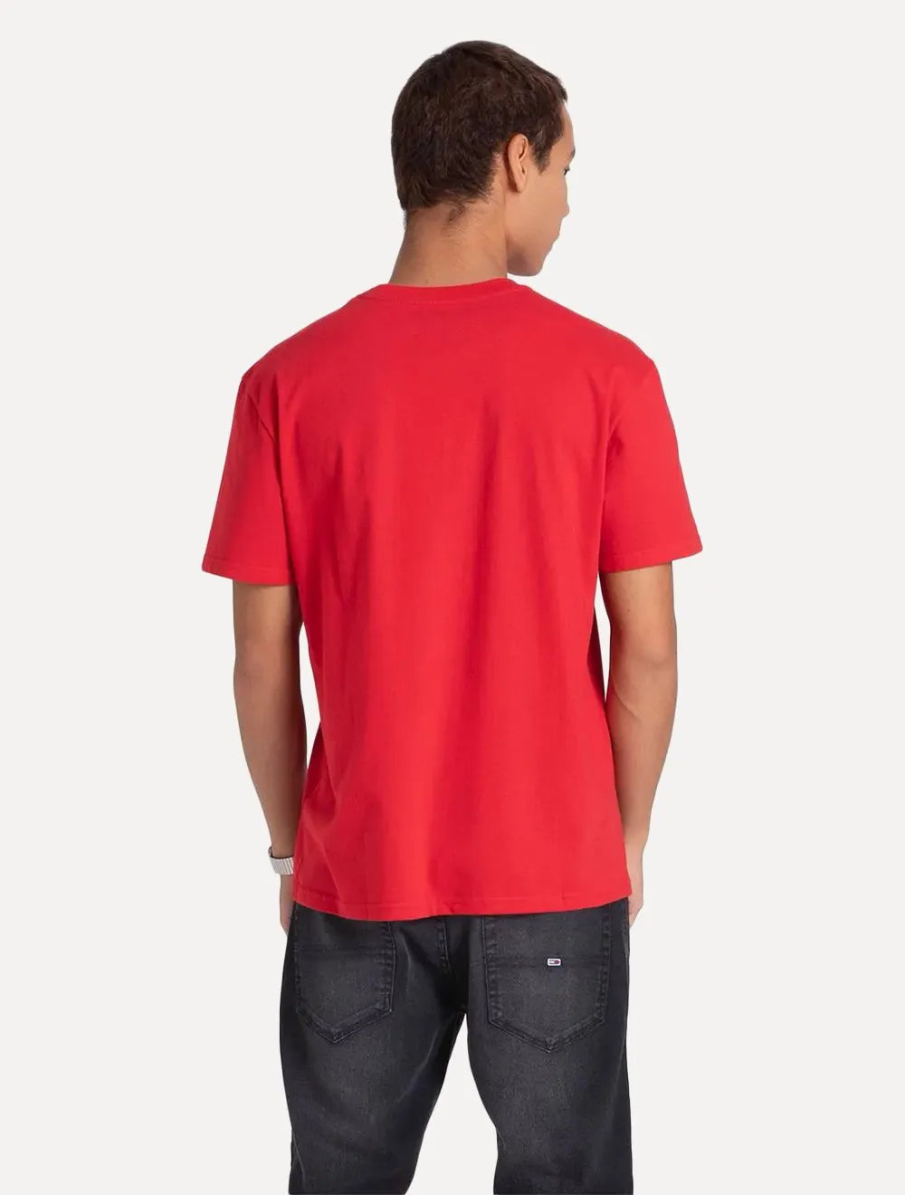 Camiseta Tommy Jeans Masculina Regular Classic Smal Flag Vermelha