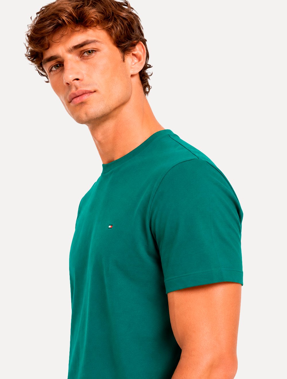 Camiseta Tommy Hilfiger Masculina Essential Cotton Verde Jade