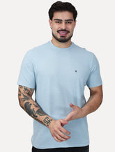 Camiseta Calvin Klein Jeans Masculina Piquet Núvola Azul Claro