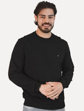 Moletom Tommy Hilfiger Masculino Crewneck Essential Terry Preto