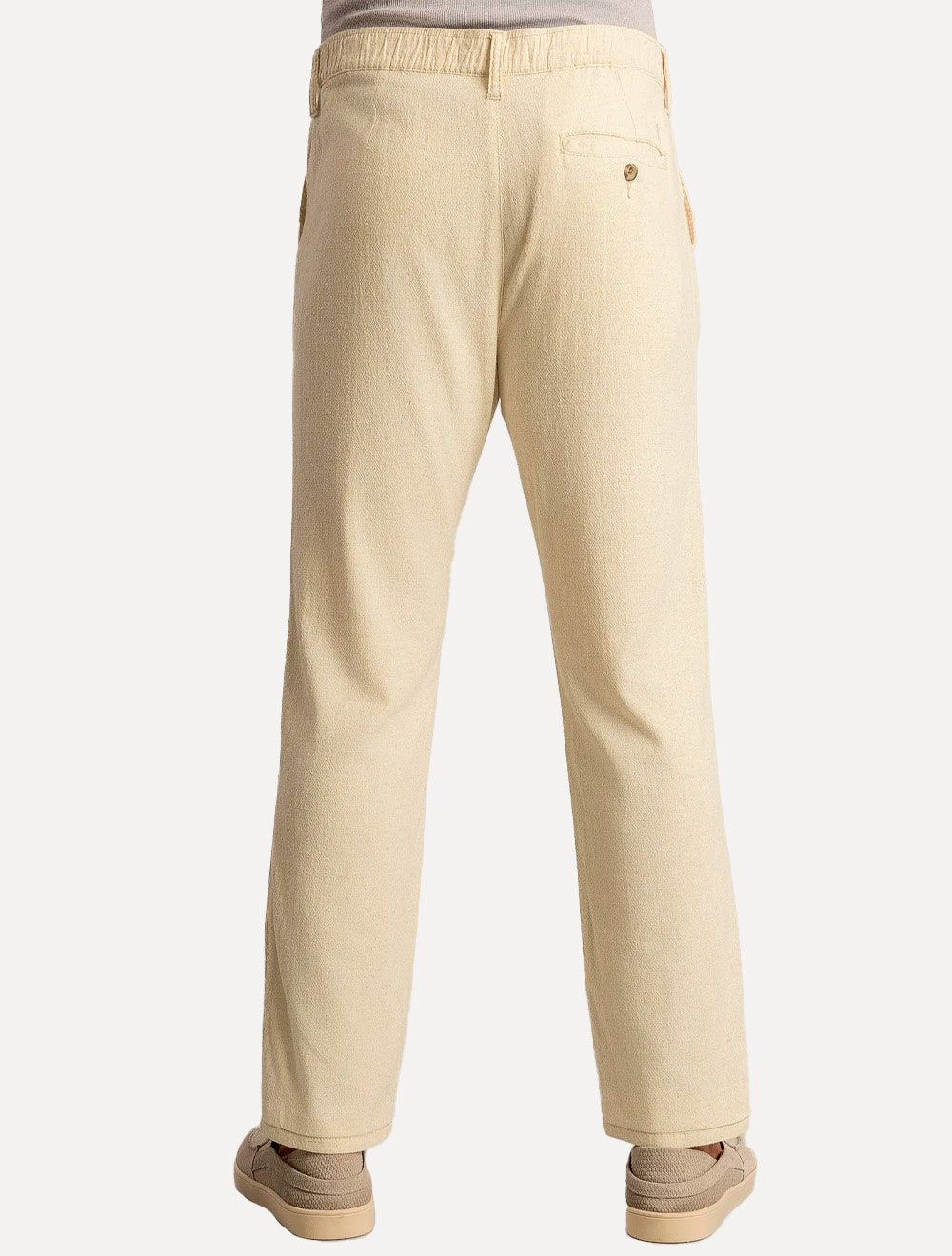Calça Sergio K Masculina Linho Elastico Areia
