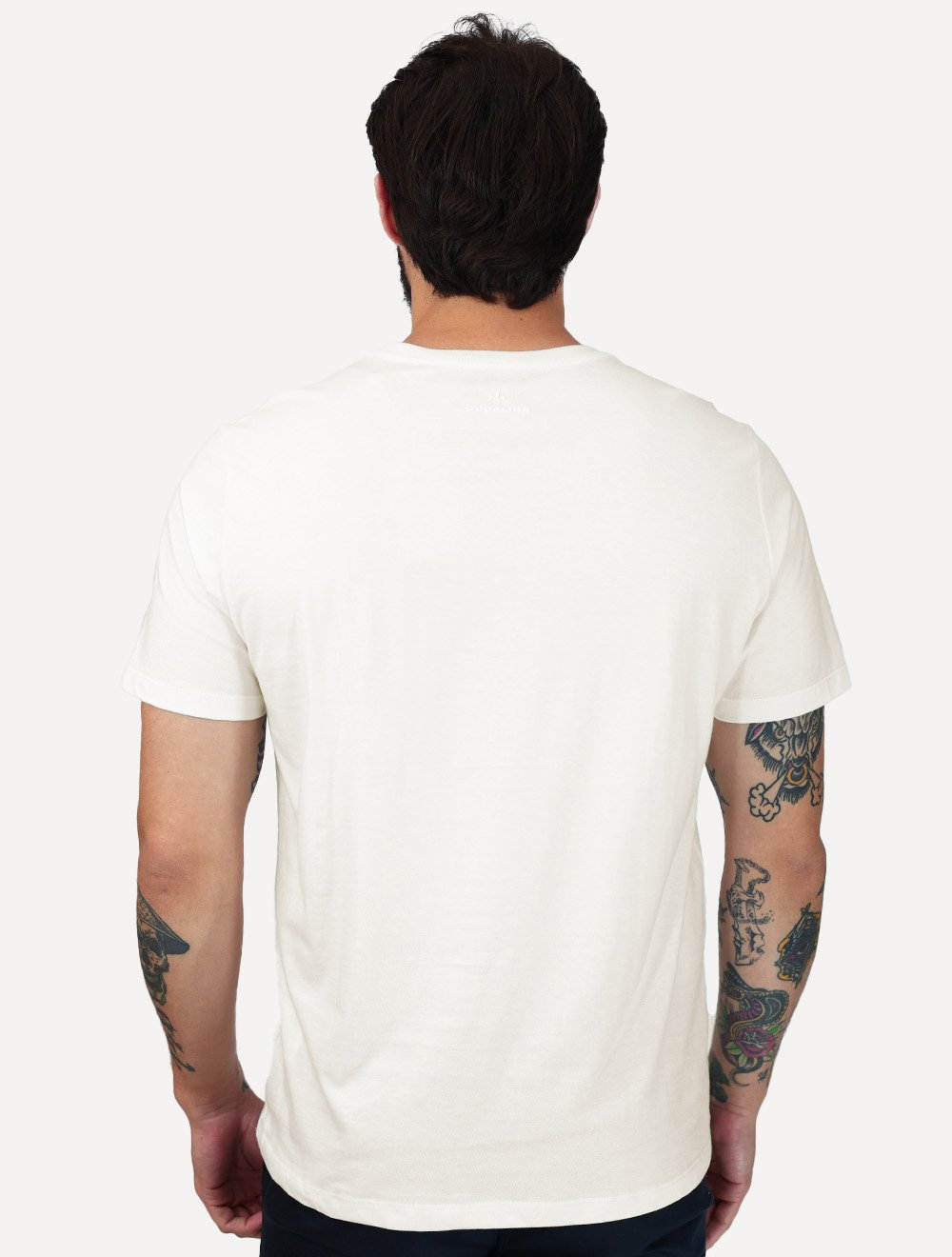 Camiseta Dudalina Masculina Essentials Stripe Center Off White