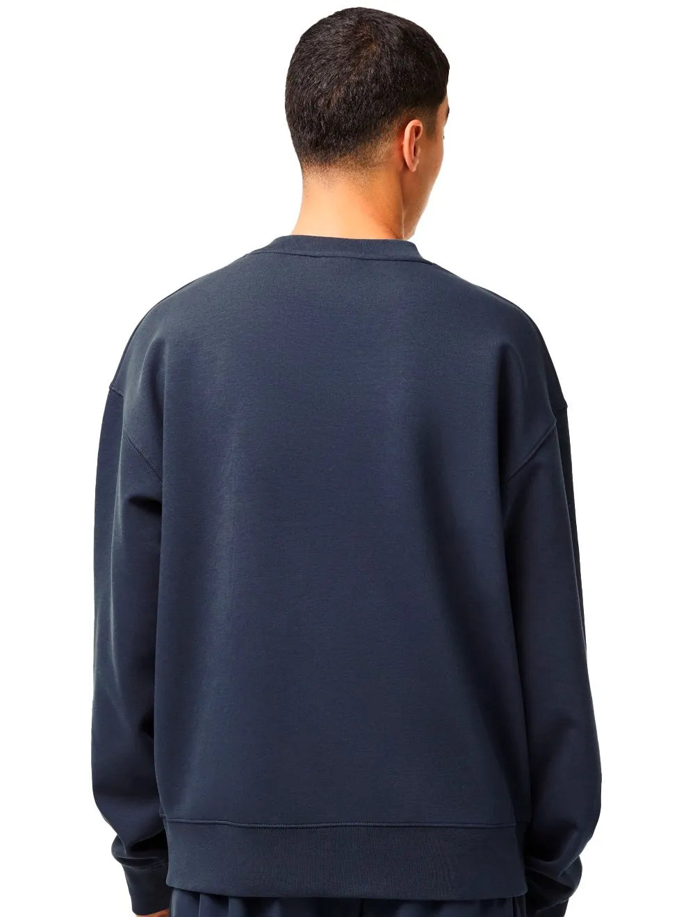 Moletom Lacoste Masculino Crewneck Loose Branded Azul Marinho