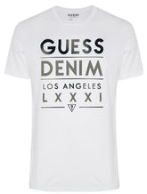 Camiseta Guess Masculina Denim Los Angeles Gradient Branca