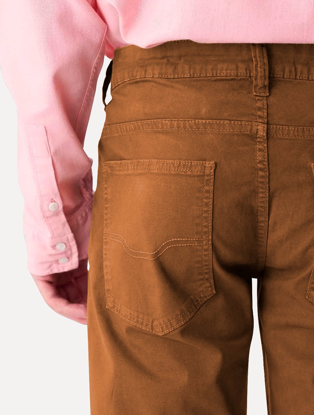Calça Osklen Masculina Sarja Regular 5 Pockets Color Lisa Terracota