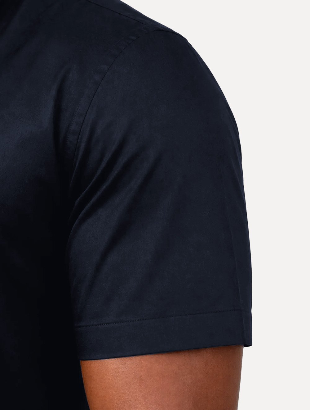 Camisa Aramis Masculina Manga Curta Slim Cetim Hudson Azul Marinho