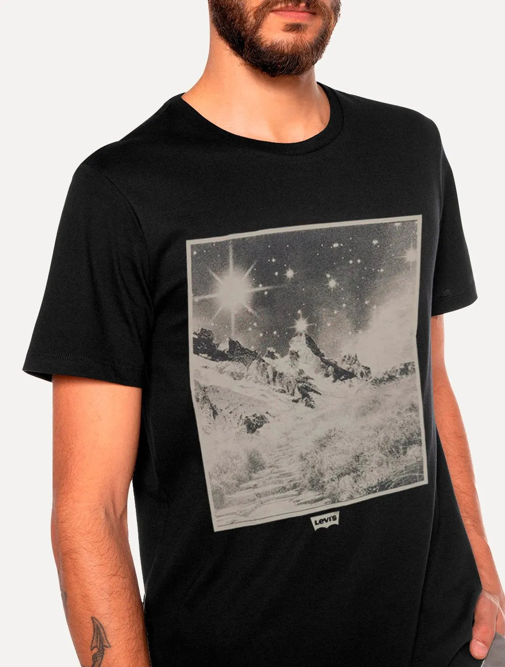 Camiseta Levis Masculina Standard Landscape Graphic Preta