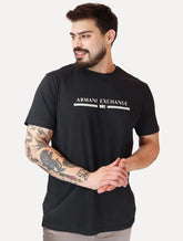Camiseta Armani Exchange Masculina Regular 1991 Chest Logo Azul Marinho