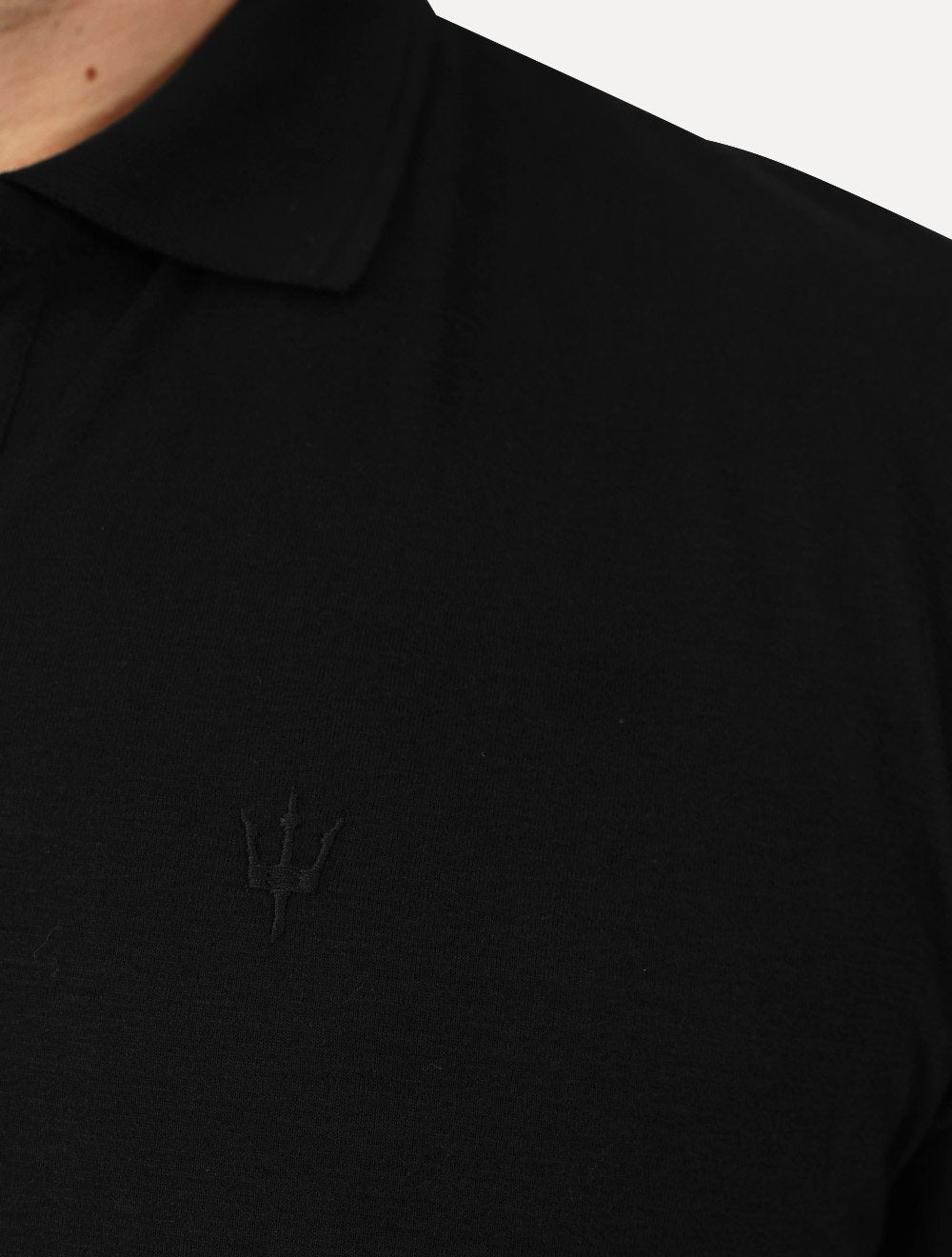 Polo Osklen Masculina Comfort Tridente Pure Touch Mono Logo Preto