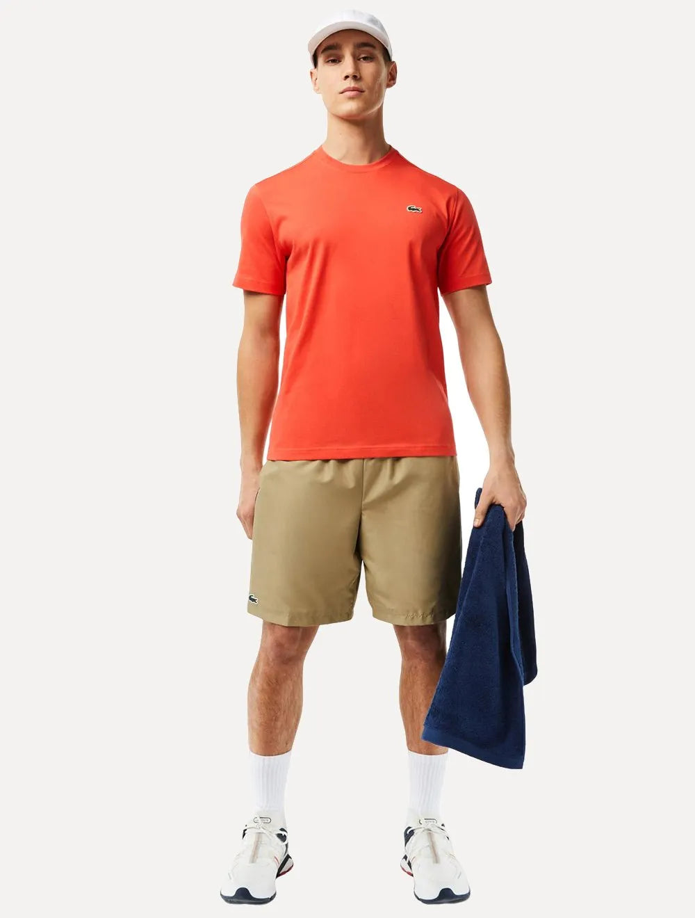 Camiseta Lacoste Masculina Sport Technique Logo Laranja