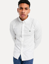 Camisa Lacoste Masculina Regular Pinpoint Cotton Oxford Branca
