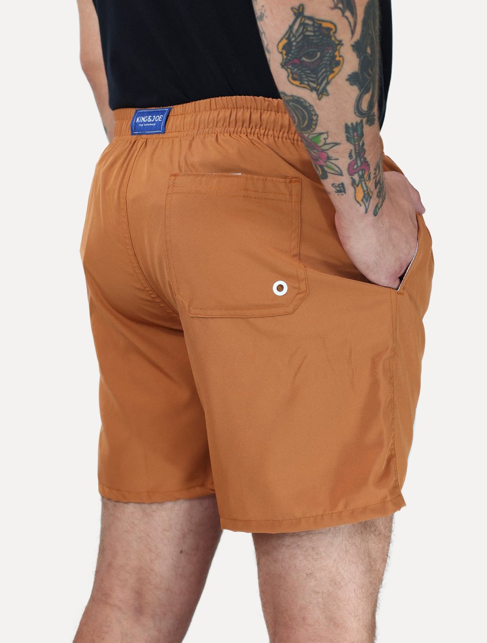 Short King & Joe Masculina Nylon Flex Colors Marrom