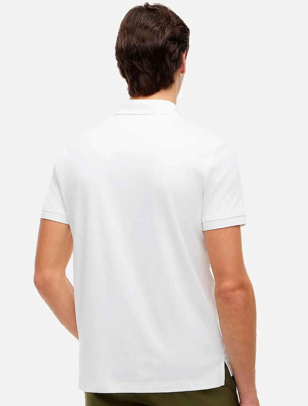 Polo Tommy Hilfiger Masculina Malha Liquid Cotton Zip Branca