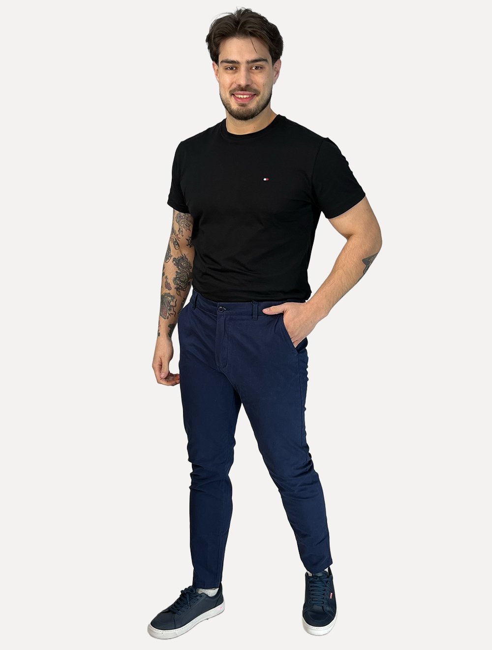 Calça Dixen Masculina Adaptive Sarja Regulagem Cós Azul Marinho