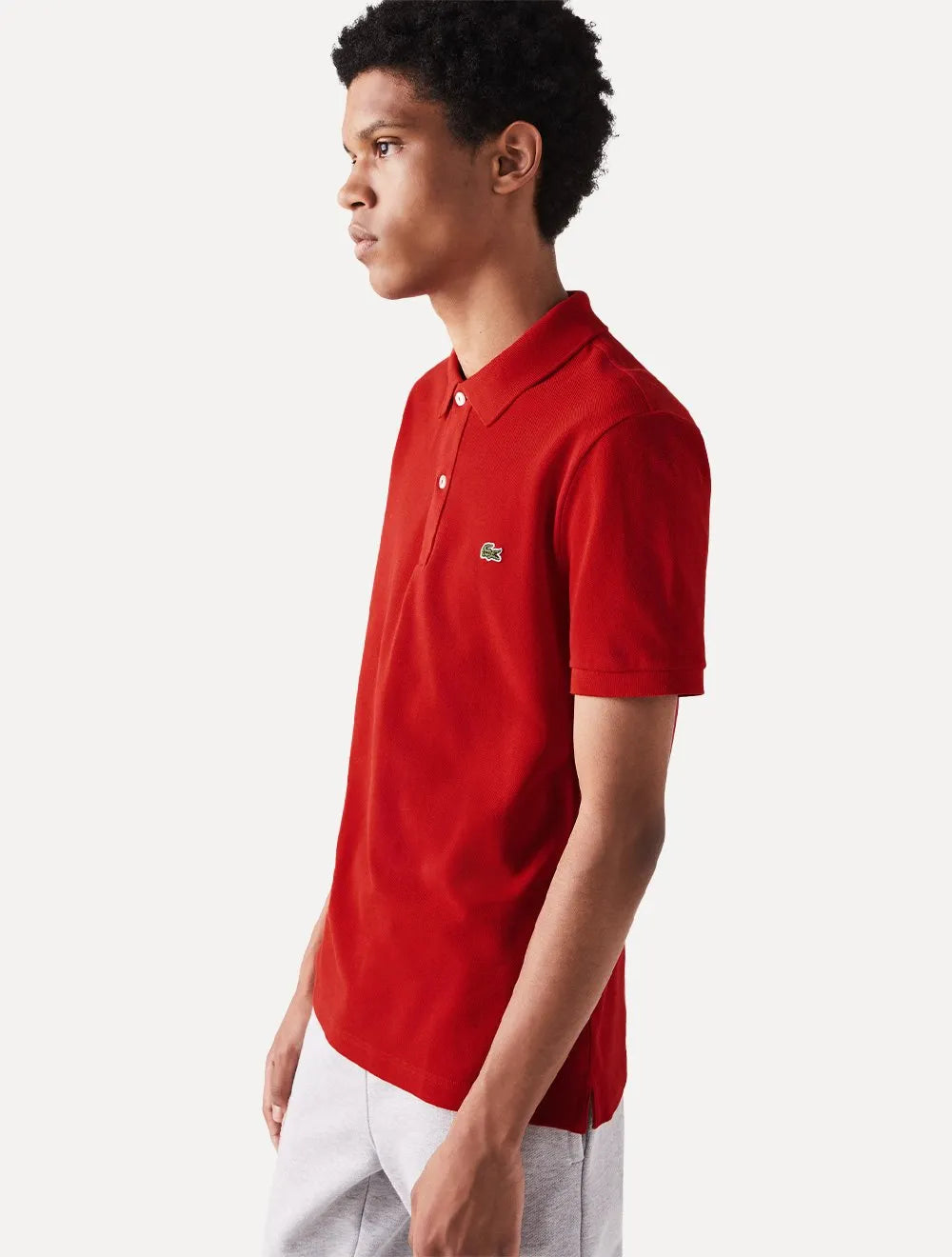 Polo Lacoste Masculina Slim Fit Classic Vermelha