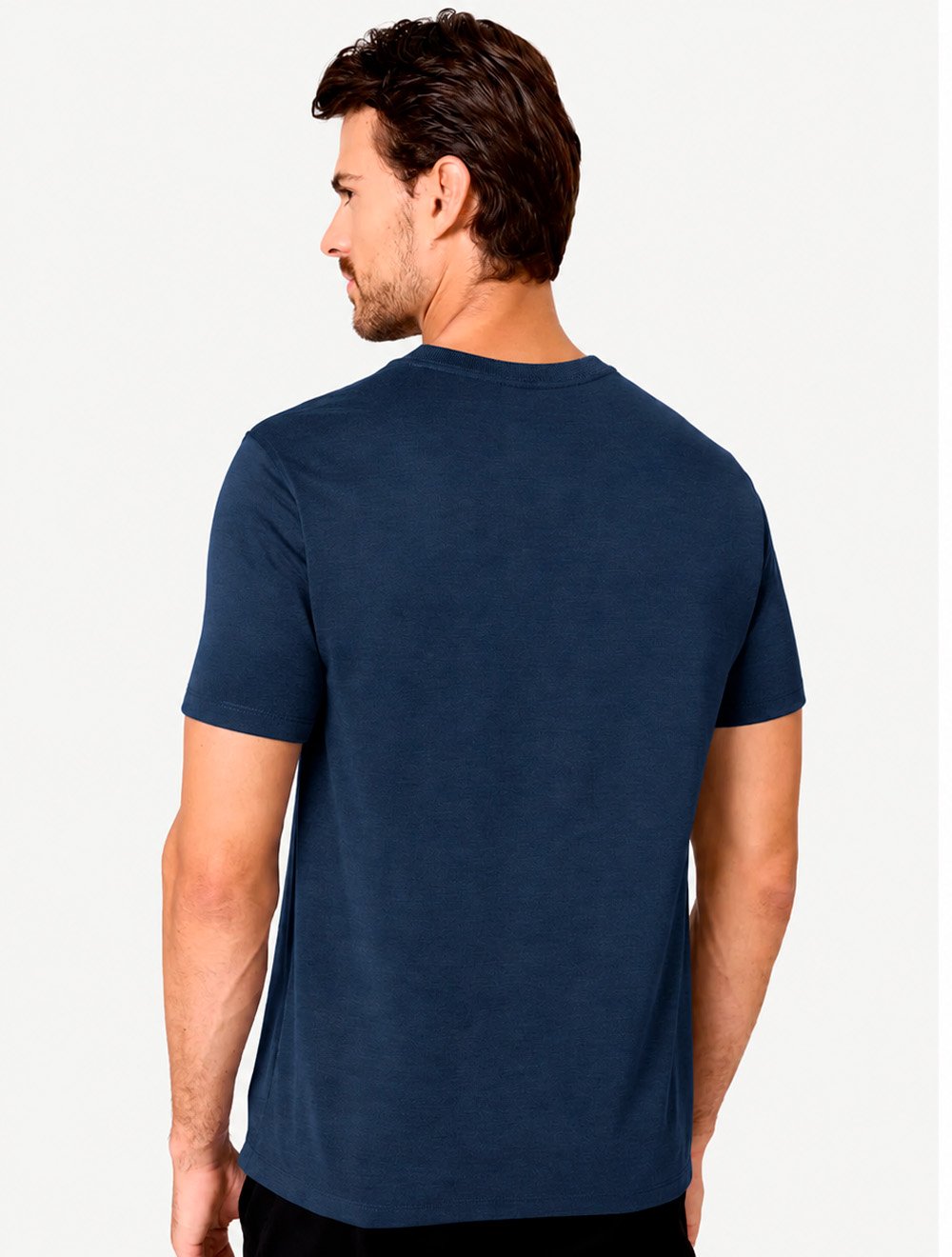 Camiseta Dudalina Masculina Regular Binada Friso Azul Marinho