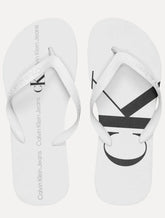 Chinelo Calvin Klein Jeans Logo Flow Dark Branco