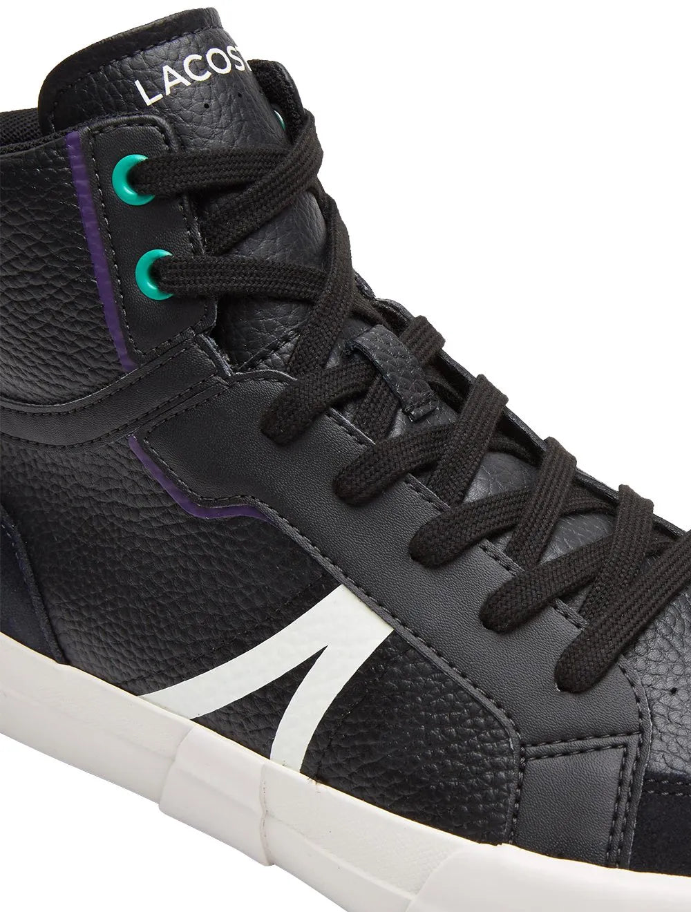 Tênis Lacoste Masculino Couro Sneaker L004 Blk/Off Wht Preto