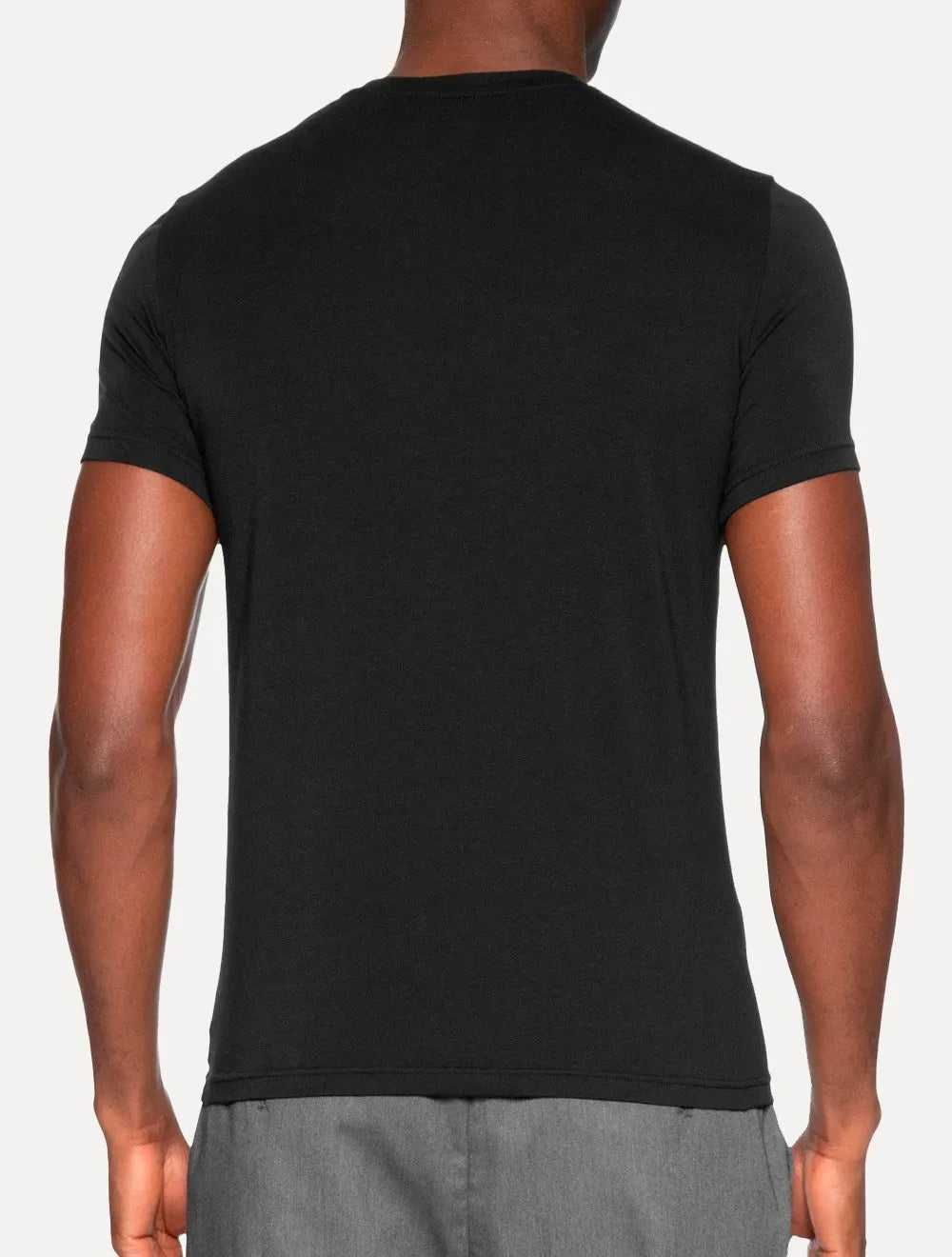 Kit Camisetas Empório Armani Masculina C-Neck Printed Logo Preta e Cinza Mescla