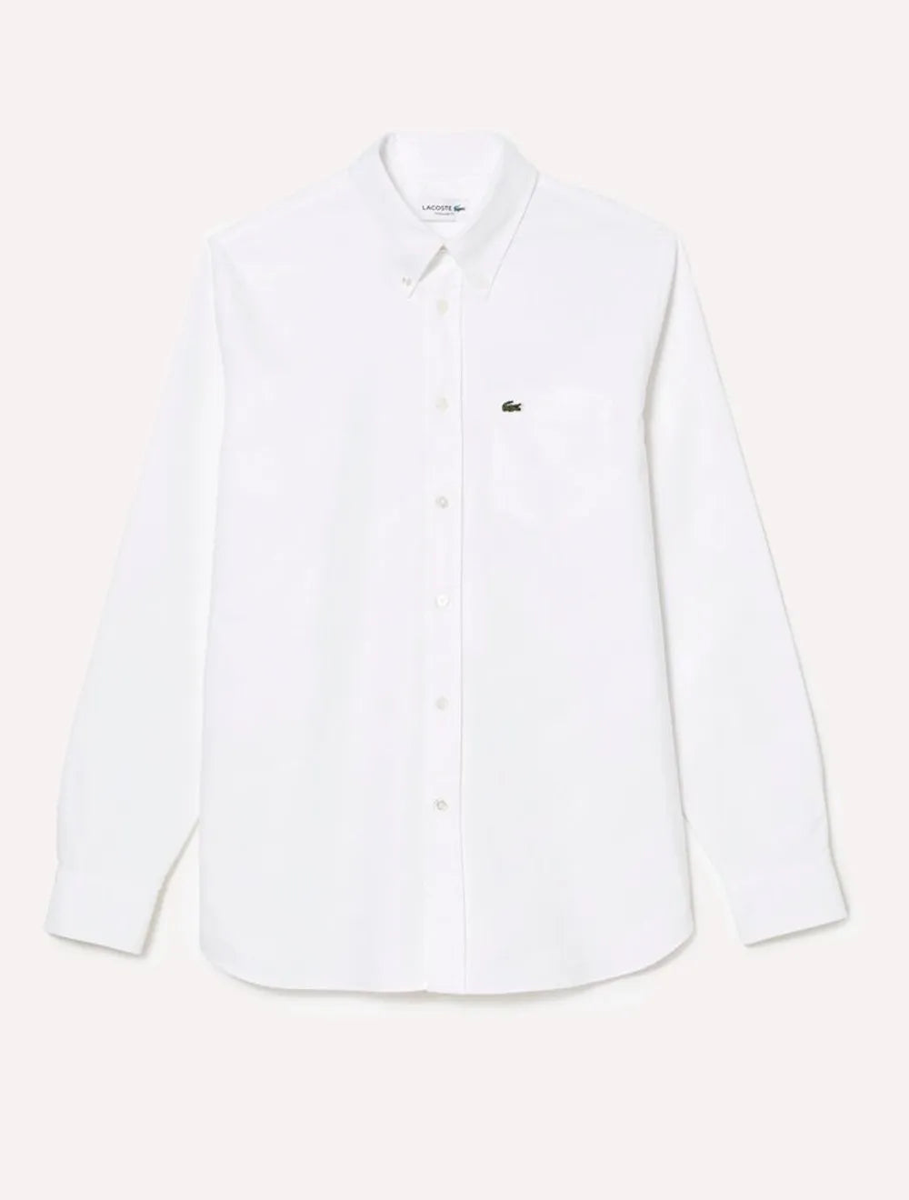Camisa Lacoste Masculina Regular Fit Oxford Classic Branca