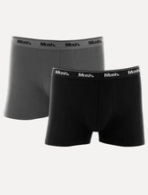 Cueca Mash Boxer Cotton Basic Preta/ Chumbo Pack 2UN