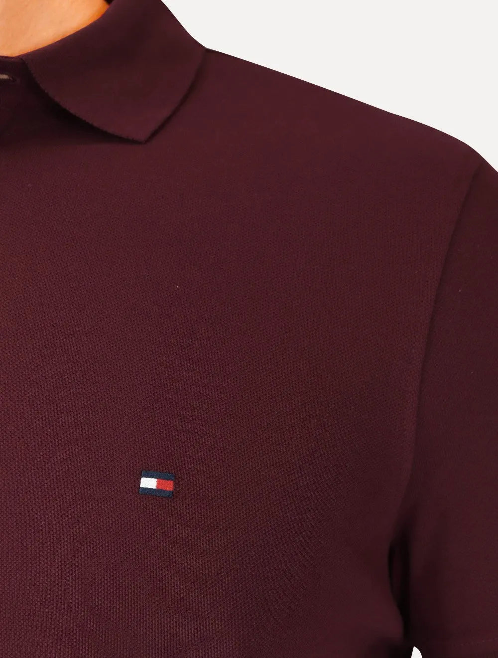 Polo Tommy Hilfiger Masculina Slim Piquet 1985 Bordô