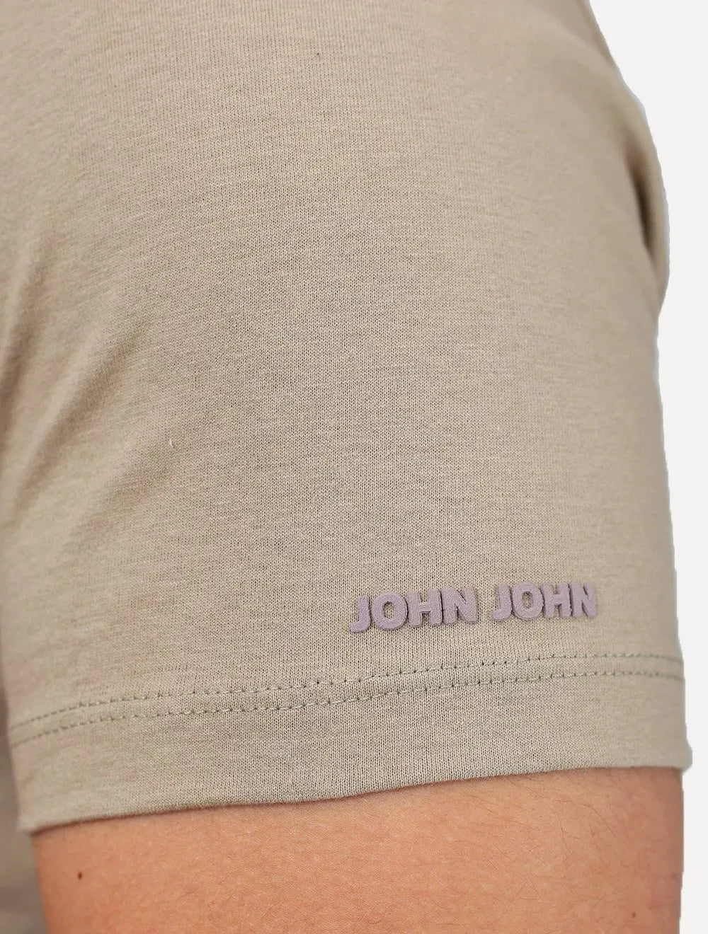 Camiseta John John Masculina Basica Slim Fit Simple Cáqui Claro