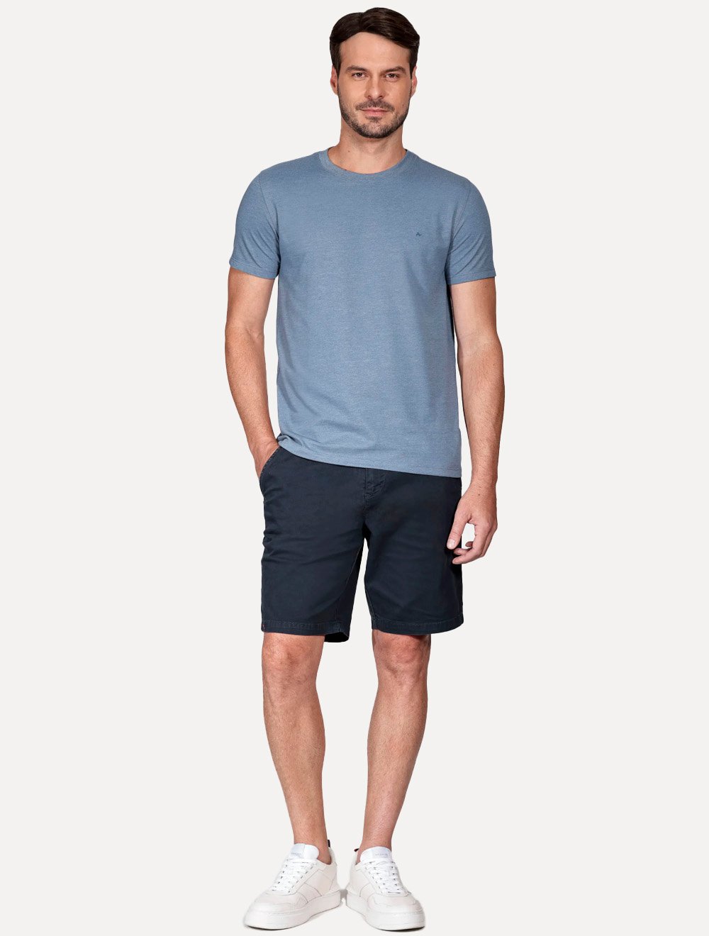 Bermuda Aramis Masculina Chino Color Essential Azul Escuro