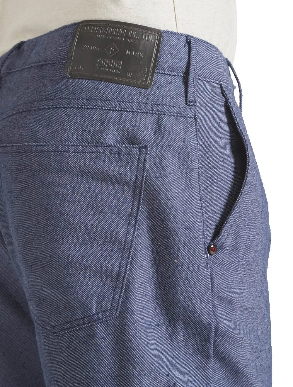 Calça Forum Masculina Sarja Alencar Botone Azul Escuro