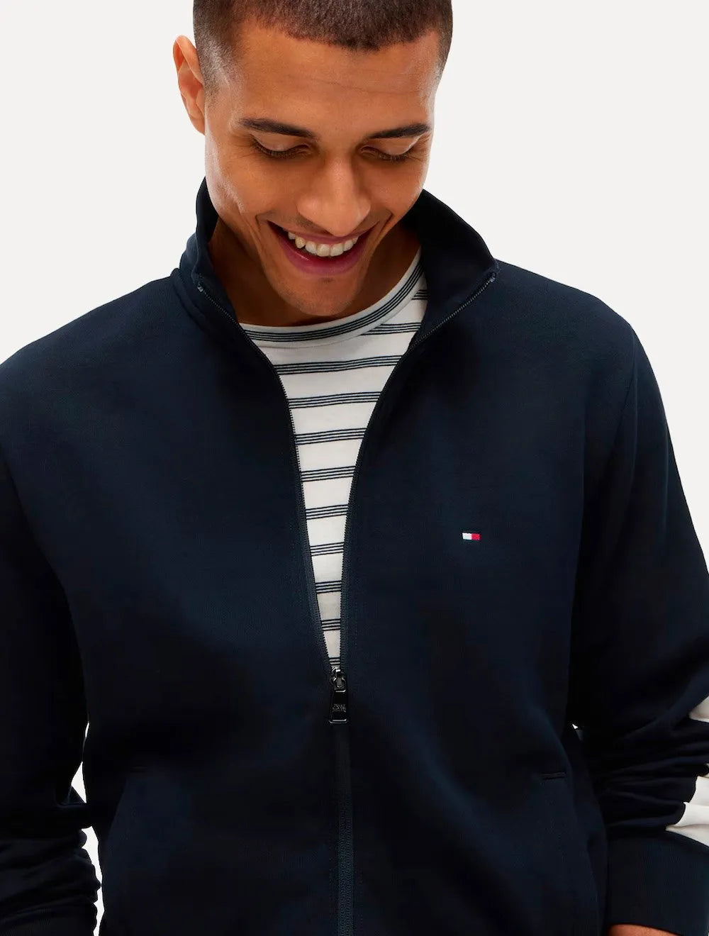 Conjunto Moletom Tommy Hilfiger Masculino Essential Colorblock Azul Marinho