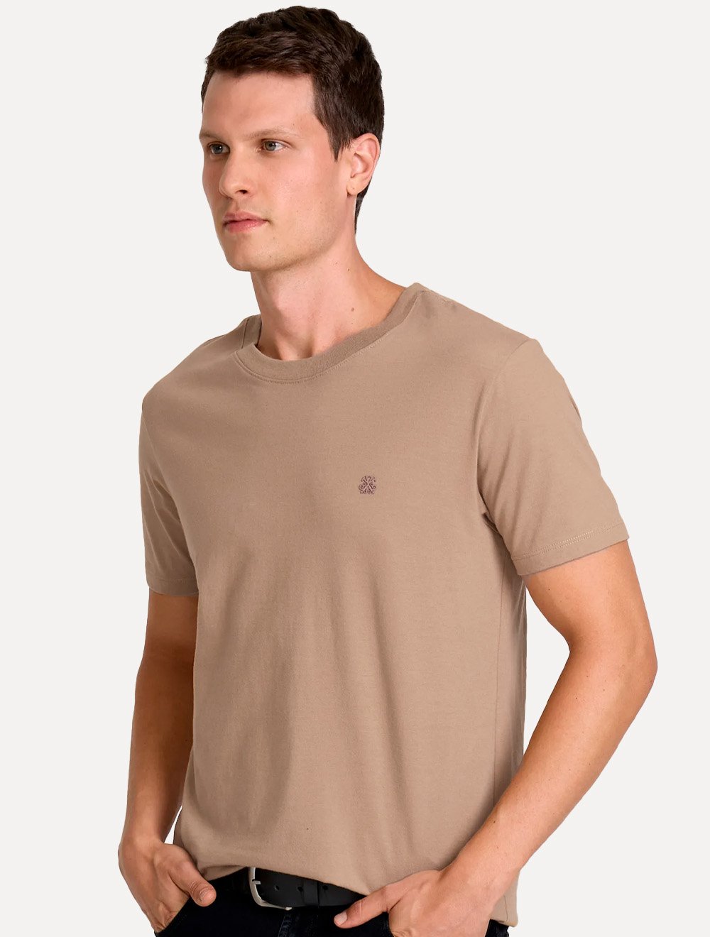Camiseta John John Masculina Slim Fit One Cáqui Médio