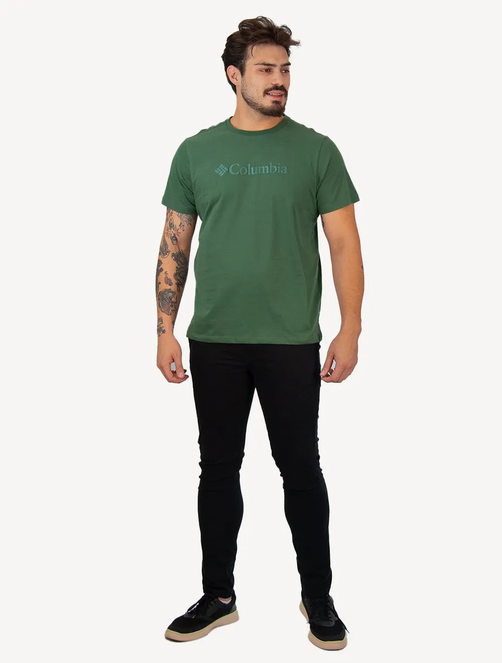 Camiseta Columbia Masculina Regular Logo Branded Shadow Verde