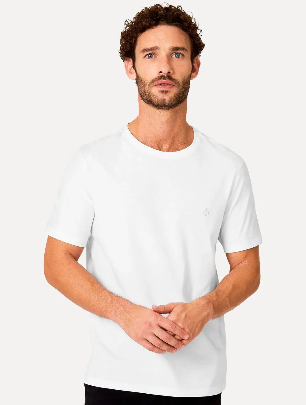 Kit Camisetas Dudalina Malha Cáqui Escuro Listrado e Branco
