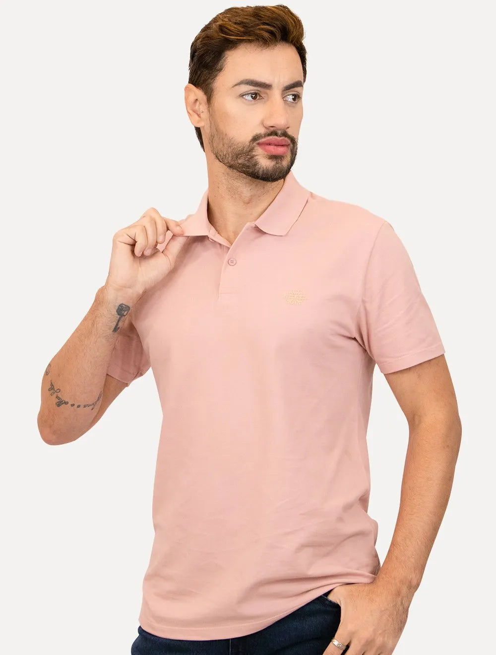 Polo John John Masculina Light Transfer Rosa