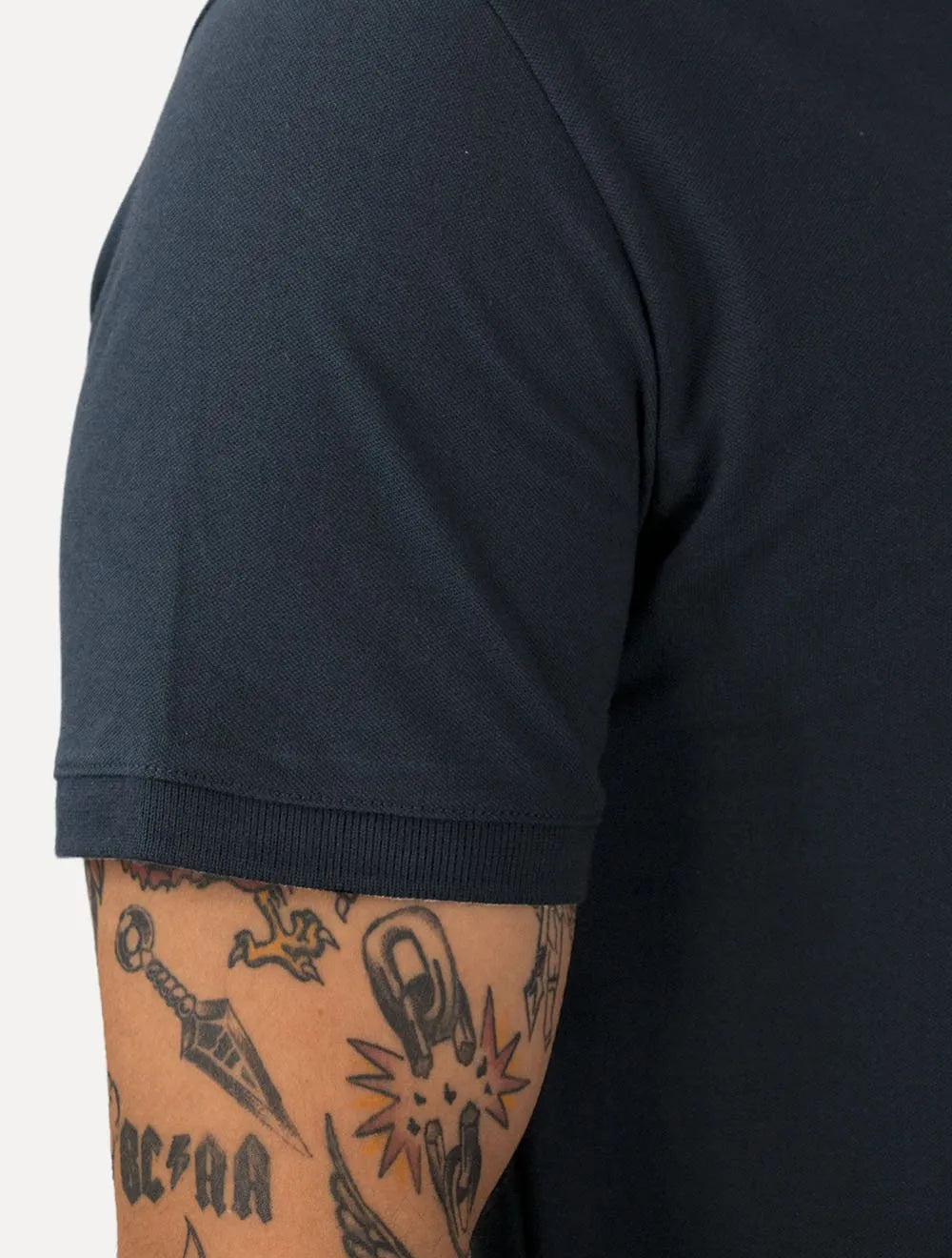 Polo Tommy Jeans Regular Classic Flag Badge Azul Escuro