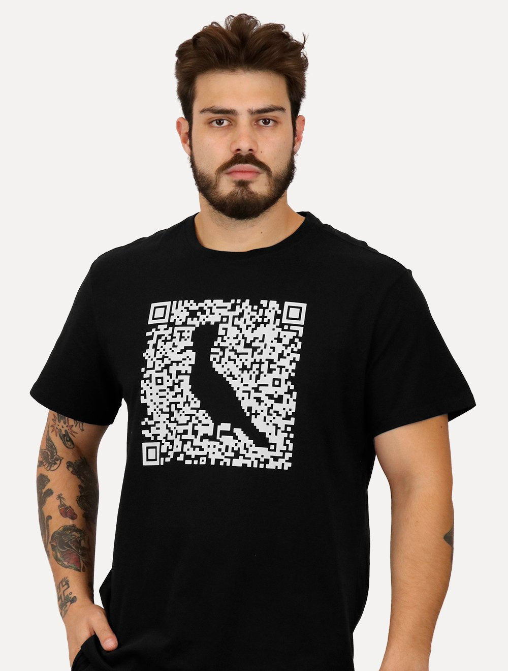 Camiseta Reserva Masculina Regular Greenk QR Code Preta