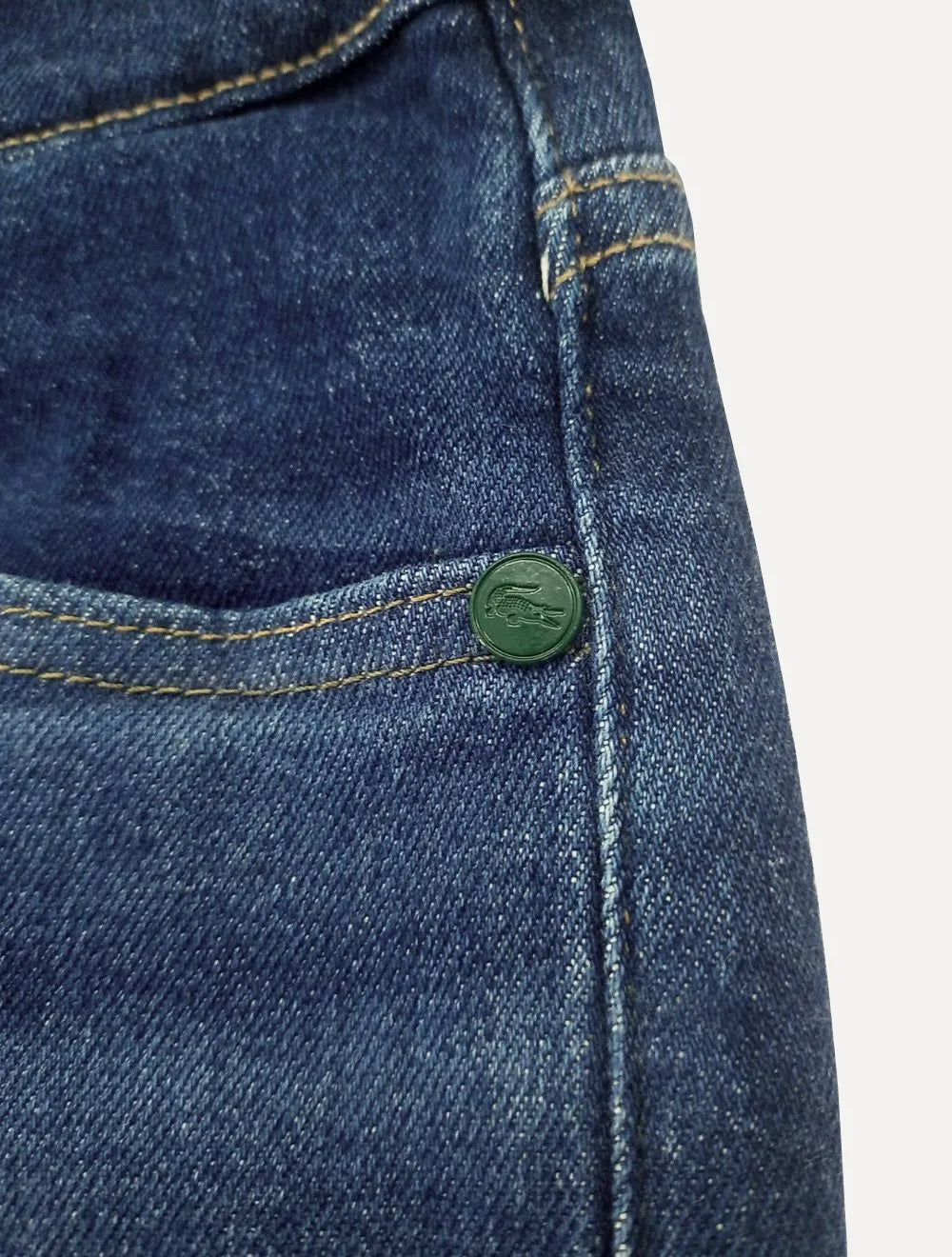 Calça Lacoste Jeans Masculina Slim Fit Cotton Denim Stretch Azul Médio