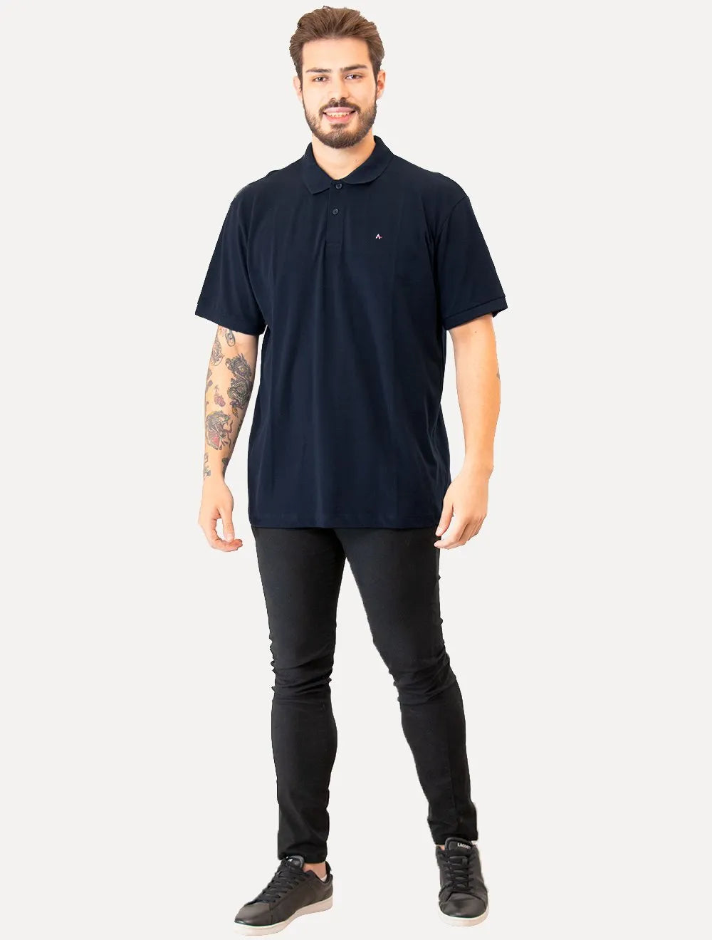 Polo Aramis Masculina Piquet Lisa Azul Marinho