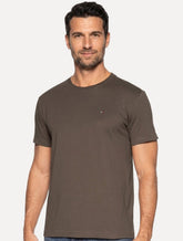 Camiseta Tommy Hilfiger Masculina Essential Cotton Marrom