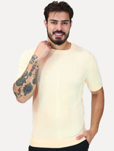 Camiseta Dixen Masculina Tricot Manga Curta Gola Careca Off-White