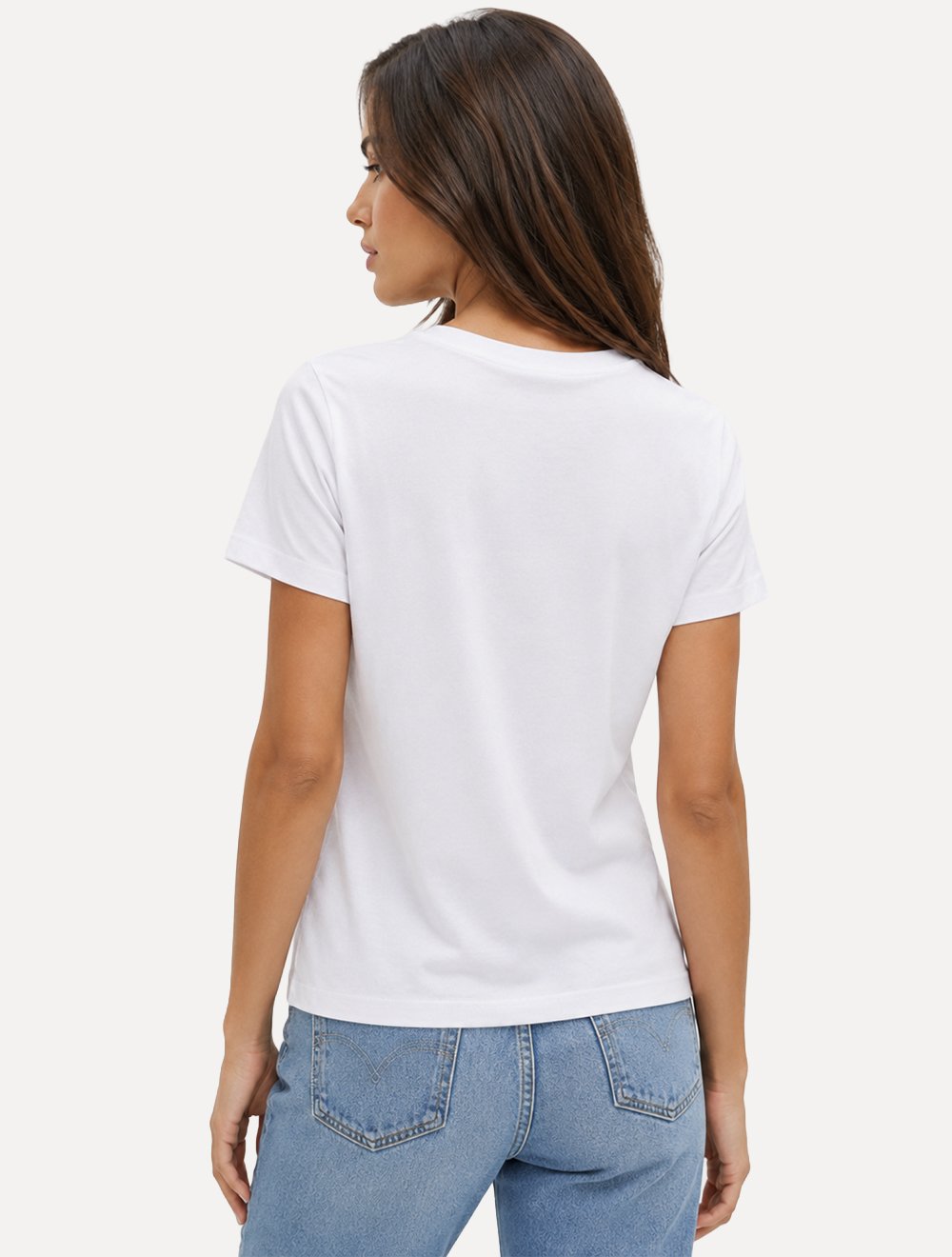 Camiseta Guess Feminina Los Angeles Red Line Logo Branca