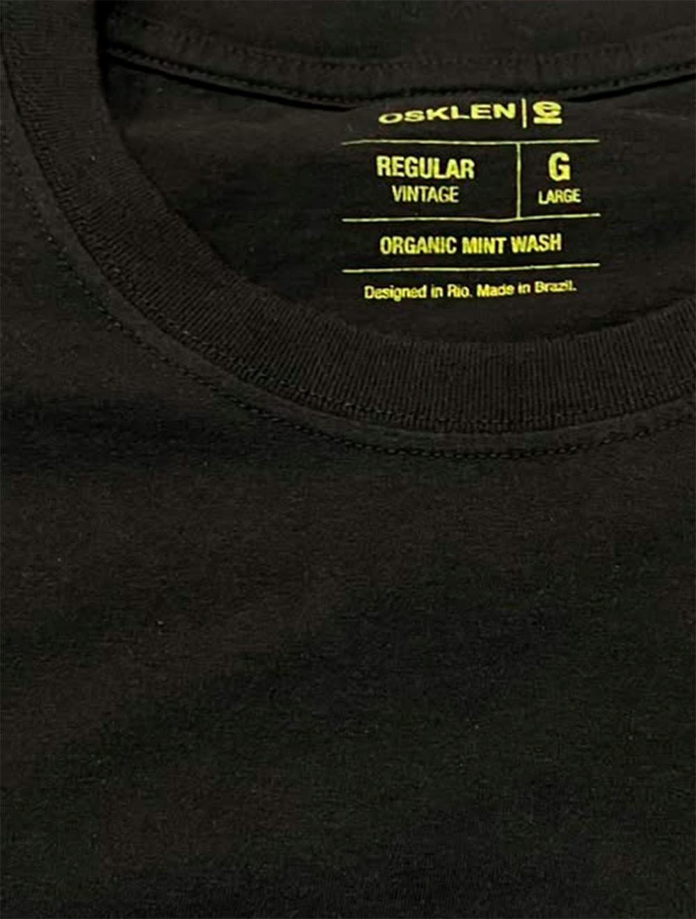 Camiseta Osklen Masculina Regular Vintage Brasil Preta